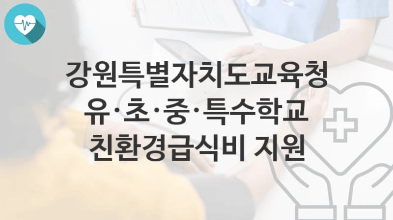 “유·초·중·특수학교 친환경급식비 지원” 강원특별자치도교육청 복지지원혜택 자격조건과 구비서류