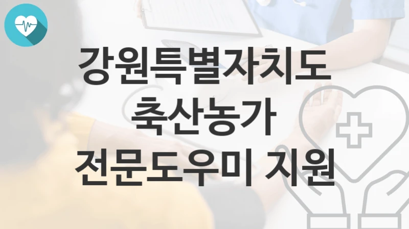 강원특별자치도 정책, 축산농가 전문도우미 지원-신청조건과 신청방법