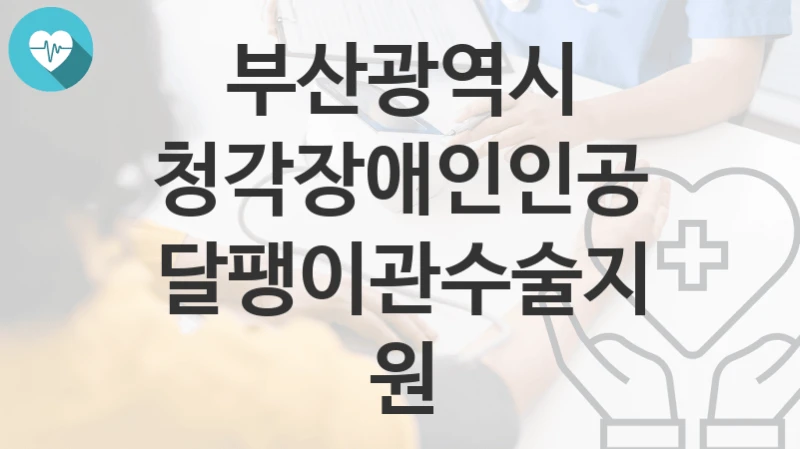 부산광역시
청각장애인인공달팽이관수술지원