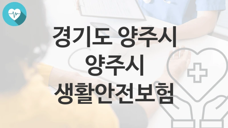 “양주시 생활안전보험” 경기도 양주시 지원혜택 신청방법과 구비서류