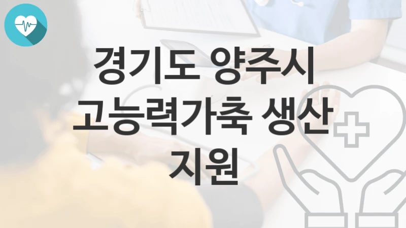 경기도 양주시
고능력가축 생산 지원