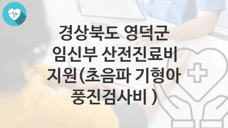경상북도 영덕군
임신부 산전진료비 지원(초음파 기형아 풍진검사비 )