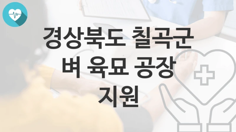 경상북도 칠곡군 “벼 육묘 공장 지원” 복지 지원혜택 자격조건과 구비서류
