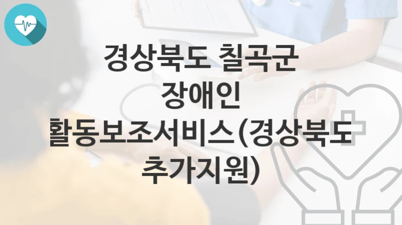 경상북도 칠곡군
장애인 활동보조서비스(경상북도 추가지원)