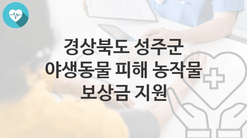 “야생동물 피해 농작물 보상금 지원” 경상북도 성주군 지원혜택 일정과 신청방법