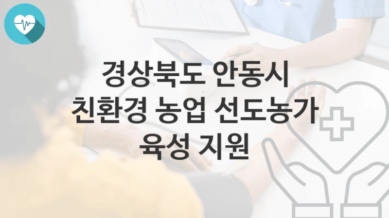 경상북도 안동시
친환경 농업 선도농가 육성 지원