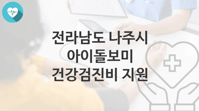 “아이돌보미 건강검진비 지원” 전라남도 나주시 지원혜택 자격조건과 구비서류