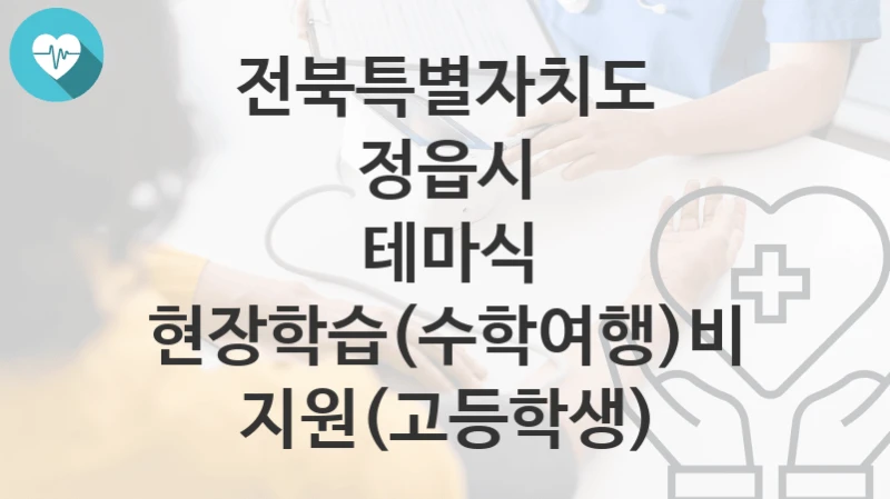 전북특별자치도 정읍시
테마식 현장학습(수학여행)비 지원(고등학생)