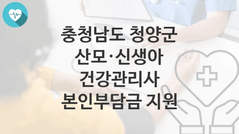 충청남도 청양군, 산모·신생아 건강관리사 본인부담금 지원 지원 정책정리, 신청 자격조건과 구비서류