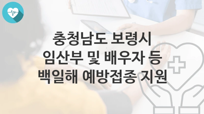 충청남도 보령시
임산부 및 배우자 등 백일해 예방접종 지원