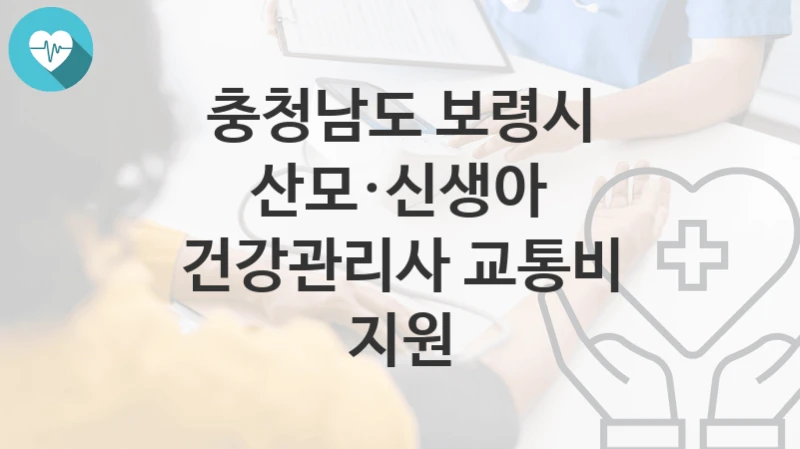 충청남도 보령시
산모·신생아 건강관리사 교통비 지원