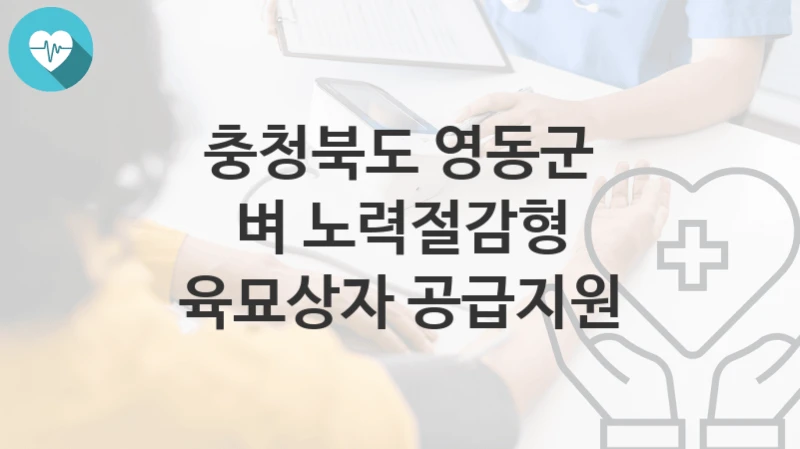 충청북도 영동군
벼 노력절감형 육묘상자 공급지원