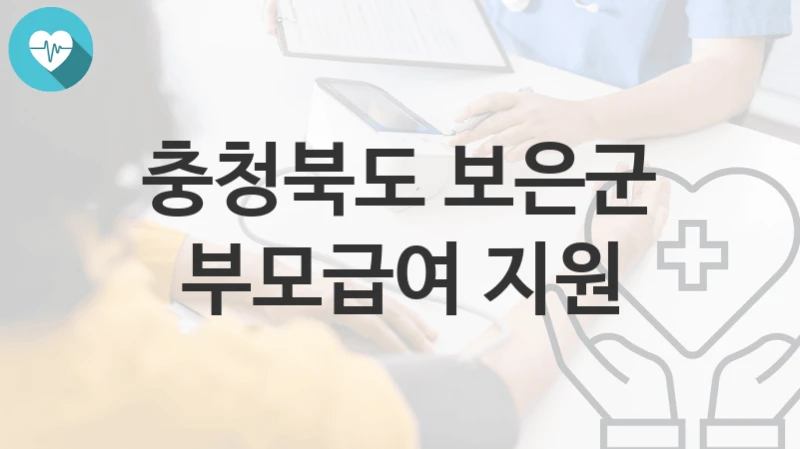 “부모급여 지원” 충청북도 보은군 복지지원혜택 자격조건과 구비서류