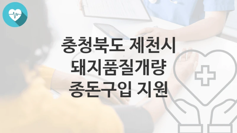 충청북도 제천시
돼지품질개량 종돈구입 지원